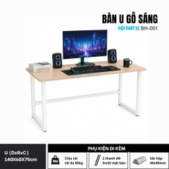 Chân U nâng cấp chân sắt 40x40mm mặt bo uốn cong kích thước 120cm 140cm
