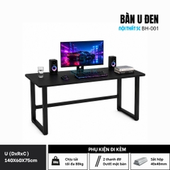 Chân U nâng cấp chân sắt 40x40mm mặt bo uốn cong kích thước 120cm 140cm
