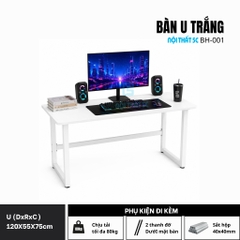 Chân U nâng cấp chân sắt 40x40mm mặt bo uốn cong kích thước 120cm 140cm