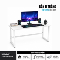 Chân U nâng cấp chân sắt 40x40mm mặt bo uốn cong kích thước 120cm 140cm