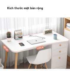 Bàn làm việc kết hợp kệ để đồ và ngăn kéo lưu trữ rất tiện lợi