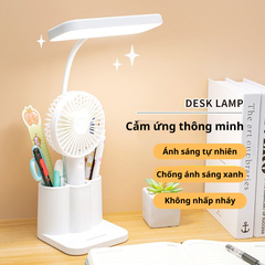 Đèn học để bàn đọc sách công tắc cảm ứng pin sạc màu trắng kích thước 45x15cm GD-1403