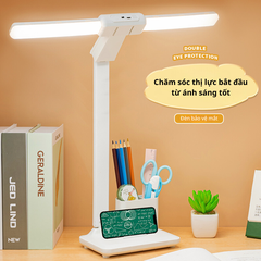 Đèn bàn LED 2 đầu đèn kẹp 3 màu GD-1404