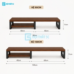 Kệ để máy tính laptop, kệ kê màn hình máy tính bằng gỗ MDF để bàn bo góc có ngăn