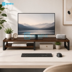 Kệ để máy tính laptop, kệ kê màn hình máy tính bằng gỗ MDF để bàn bo góc có ngăn
