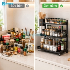 Kệ gia vị nhà bếp, kệ để hũ gia vị nhà bếp, kệ để hũ gia vị tiện dụng