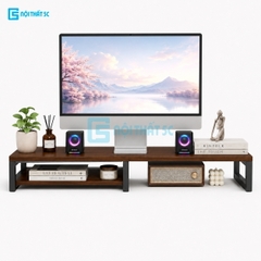 Kệ để máy tính laptop, kệ kê màn hình máy tính bằng gỗ MDF để bàn bo góc có ngăn