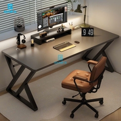 Bàn Gaming chân X, Bàn Làm Việc chân sắt sơn tĩnh điện, mặt gỗ MDF BH-089