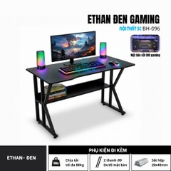 Bàn gaming, bàn làm việc có kệ lửng kèm phụ kiện giá đựng cốc và giá treo tai nghe tiện lợi