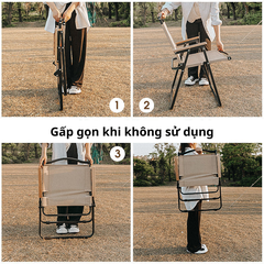 Ghế Dã Ngoại Gấp Gọn Kim Loại Cao Cấp, Ghế Mang Đi Picnic Du Lịch Xếp Gọn Chắc Chắn