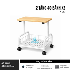 Kệ đa năng, kệ lò vi sóng khung thép, mặt gỗ K-983