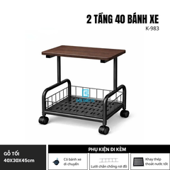 Kệ đa năng, kệ lò vi sóng khung thép, mặt gỗ K-983