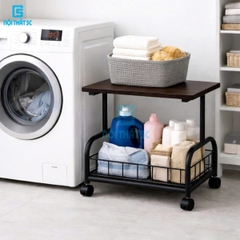 Kệ đa năng, kệ lò vi sóng khung thép, mặt gỗ K-983