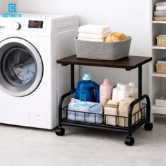 Kệ đa năng, kệ lò vi sóng khung thép, mặt gỗ K-983