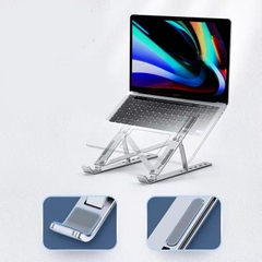 Giá đỡ tản nhiệt laptop kệ đỡ macbook, ipad, máy tính có thể gấp gọn tiện dụng điều chỉnh được độ cao tặng túi đựng kèm