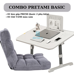 Combo bàn Premi Basic + ghế Tatami màu xám