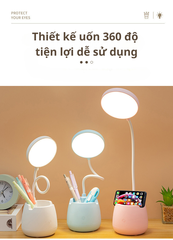 Đèn LED 4000MAh để bàn học kèm khe giữ điện thoại GD-1402