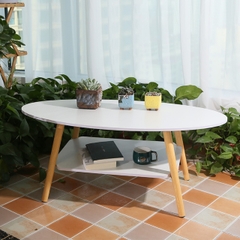 Bàn trà, bàn sofa 2 mặt ngồi cao với chân gỗ tự nhiên vô cùng chắc chắn