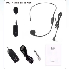 Micro cài áo không dây Sumin 2.4G M31 dùng cho loa trợ giảng, loa kéo, âm ly có đèn báo pin