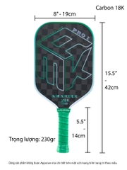 Vợt pickleball AMK Pro sợi carbon 18K pro dày 14mm mang lại sức mạnh lớn hơn và khả năng volley hoàn hảo