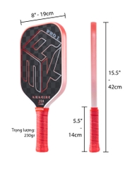 Vợt pickleball AMK Pro sợi carbon 18K pro dày 14mm mang lại sức mạnh lớn hơn và khả năng volley hoàn hảo