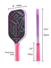Vợt pickleball AMK Pro sợi carbon 18K pro dày 14mm mang lại sức mạnh lớn hơn và khả năng volley hoàn hảo