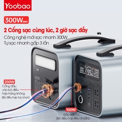 Trạm Sạc Dự Phòng Khẩn Cấp Yoobao EN600S Dung Lượng Lớn 148800mAh/ 600W/ Sạc Nhanh PD 60W Tích Hợp Đèn Pin Có Thể Mang Đi Dã Ngoại Ngoài Trời Và Sạc Nhiều Thiết Bị