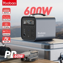 Trạm Sạc Dự Phòng Khẩn Cấp Yoobao EN600S Dung Lượng Lớn 148800mAh/ 600W/ Sạc Nhanh PD 60W Tích Hợp Đèn Pin Có Thể Mang Đi Dã Ngoại Ngoài Trời Và Sạc Nhiều Thiết Bị