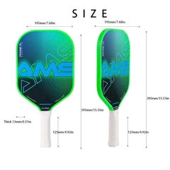 Vợt Pickleball AMA SPORT Power XL, Bề Mặt Sợi Carbon Độ Nhám Cao, Dành Cho Người Mới & Chơi Chuyên Nghiệp
