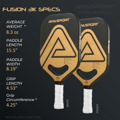 Vợt Pickball AMASPORT Immersion Carbon Chất Liệu Sợi Cacbon Cao Cấp, Độ Dày 20mm, Dễ Dàng Kiểm Soát Lực Đánh