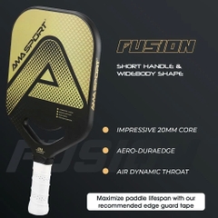 Vợt Pickball AMASPORT Immersion Carbon Chất Liệu Sợi Cacbon Cao Cấp, Độ Dày 20mm, Dễ Dàng Kiểm Soát Lực Đánh