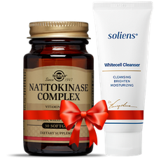 Solgar® Đậu tương lên men Nattokinase Complex 30 viên nang mềm + QUÀ TẶNG