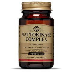 Solgar® Đậu tương lên men Nattokinase Complex 30 viên nang mềm + QUÀ TẶNG