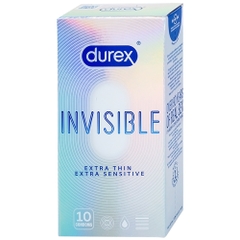 Bao Cao Su Durex Invisible Extra Thin Extra Sensitive Hộp 10 Cái