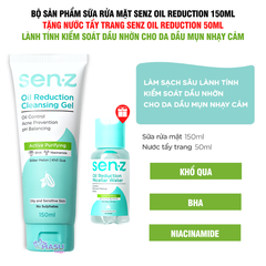 Sữa Rửa Mặt Dạng Gel SenZ Oil Reduction Cleansing Gel 150ml - Sạch Sâu Lành Tính Kiểm Soát Dầu Cho Da Dầu Mụn Nhạy Cảm