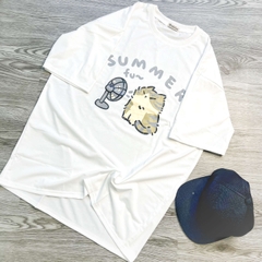 MS001 - MS006 Áo Thun Unisex Nam Nữ, Áo Thun Form Rộng Thời Trang In Hình Dễ Thương Freesize