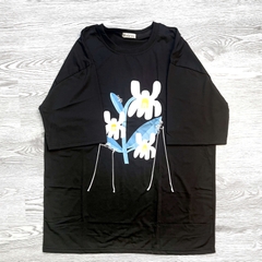 MS015 Áo Thun Unisex Nam Nữ, Áo Thun Form Rộng Thời Trang In Hình Hoa Tím Dễ Thương Freesize