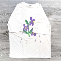 MS015 Áo Thun Unisex Nam Nữ, Áo Thun Form Rộng Thời Trang In Hình Hoa Tím Dễ Thương Freesize