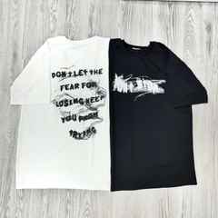 MS006 Áo Thun Unisex Nam Nữ, Áo Thun Form Rộng Thời Trang In Chữ DON'T STOP Dễ Thương Freesize