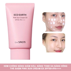 Kem Chống Nắng THE SAEM ECO EARTH PINK SUN CREAM EX SPF 50+ PA++++ 50ml