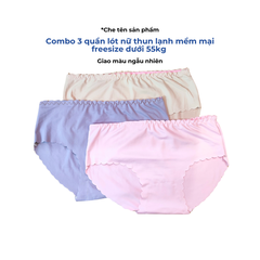 [Mã S06] Combo 3 quần lót nữ thun lạnh mềm mại viền lượn sóng freesize dưới 55kg (Giao màu ngẫu nhiên)