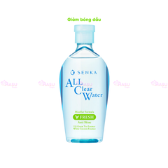 Nước tẩy trang Senka All Clear Water Micellar Formula Nhật Bản 230ml dưỡng sáng, giảm nhờn, giảm mụn