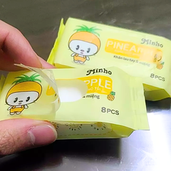 Khăn ướt mini Pineapple bỏ túi, khăn giấy ướt không mùi nhỏ gọn tiện lợi an toàn cho bé Minho
