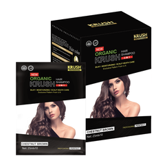 Dầu Gội Phủ Bạc Krush Anh Quốc Hộp 10 Gói x 25ml - Màu Nâu Hạt Dẻ