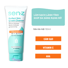 Sữa Rửa Mặt Dạng Kem SenZ Perfect Skin Cream Cleanser 150ml - Làm Sạch Lành Tính Giúp Da Sáng Rạng Rỡ Cho Mọi Loại Da