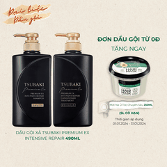Dầu gội xả Phục hồi hư tổn nặng & giảm gãy rụng - Công nghệ Ion Tsubaki Premium EX Intensive Repair 490ml