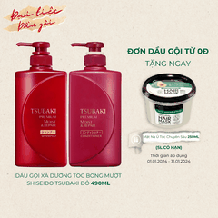 Dầu gội xả Dưỡng tóc bóng mượt Premium Moist Tsubaki 490ml