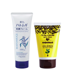 Combo Sạch Sâu Sáng Da Cho Da Mặt - Sữa Rửa Mặt Hatomugi Và Tẩy Tế Bào Chết Exclusive Cosmetic 100g