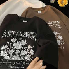 MS013 Áo Thun Unisex Nam Nữ, Áo Thun Form Rộng Thời Trang In Chữ ART ANSWER Dễ Thương Freesize
