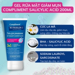 Sữa rửa mặt NO PROBLEM Compliment chứa Salicylic Acid, Tea Tree 200ml